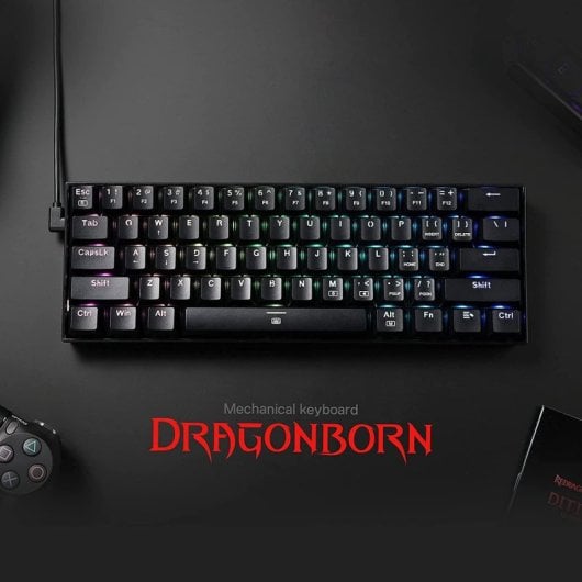 Tastiera da gioco meccanica Redragon K630 Dragonborn Switch RGB rosso nero