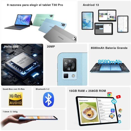 Doogee T30 Pro 2023 11" 4G 8/256GB Azul