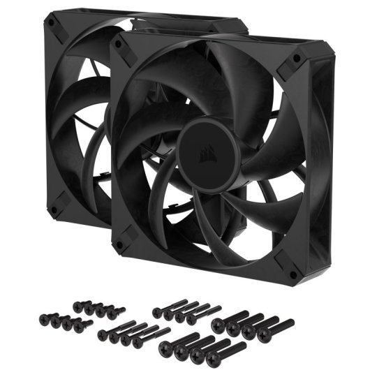 Corsair RS140 MAX PWM Dual Pack Ventilador Suplementario 140mm Negro