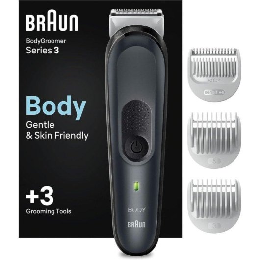 Bodygroomer Braun BG3350 Kabellos 80min Wasserdicht 3 Aufsätze