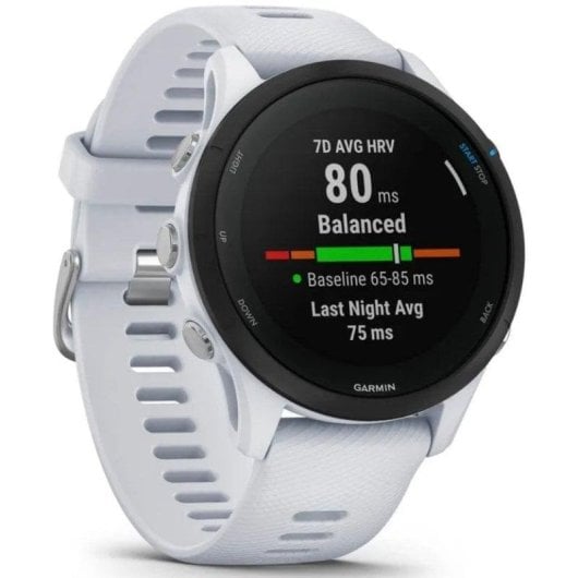 Garmin Forerunner 255 Music Bluetooth GPS WiFi 46mm MIP Blanc Taille Unique 5ATM SpO2 Pulsomètre