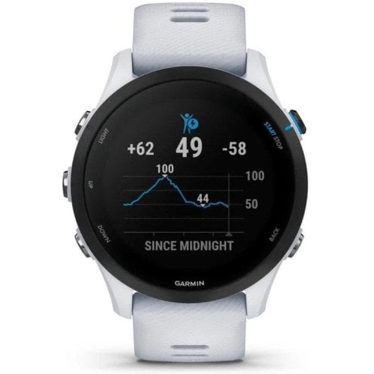 Garmin Forerunner 255 Music Bluetooth GPS WiFi 46mm MIP Blanc Taille Unique 5ATM SpO2 Pulsomètre