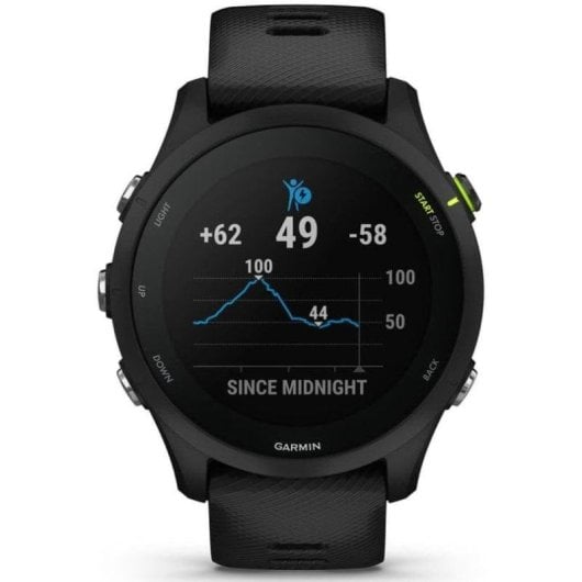 Garmin Forerunner 255 Music Bluetooth GPS WiFi 46mm MIP Noir Taille Unique Étanche 5ATM SpO2
