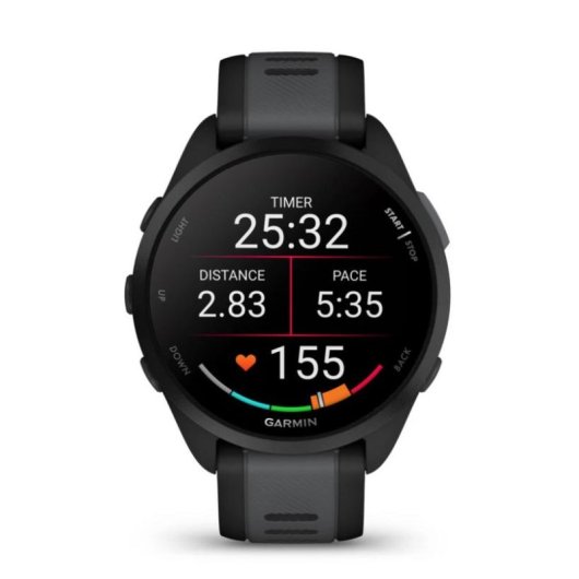 Garmin Forerunner 165 Bluetooth GPS 43mm AMOLED Preto Resistente 5ATM SpO2 Pulsómetro