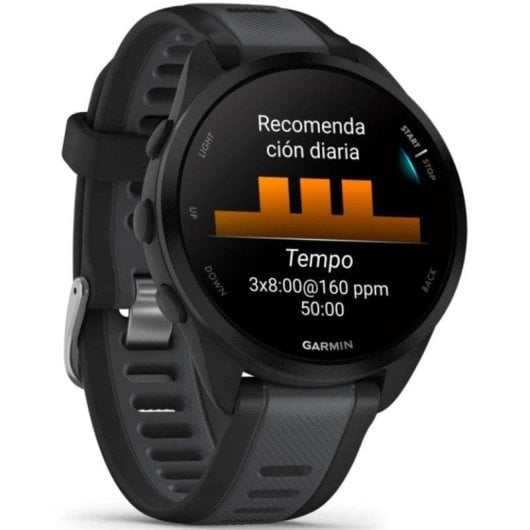 Garmin Forerunner 165 Bluetooth GPS ANT+ 43mm AMOLED Preto M Resistente Água 5ATM SpO2