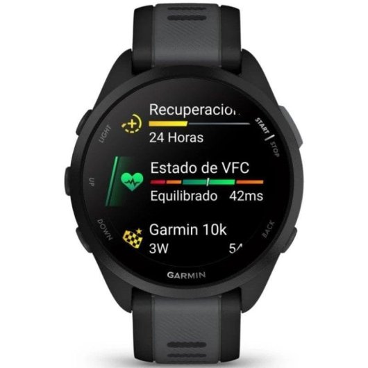 Garmin Forerunner 165 Bluetooth GPS 43mm AMOLED Preto Resistente 5ATM SpO2 Pulsómetro