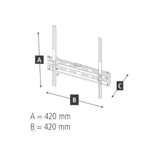 Hama 00220809 Feste Wandhalterung für Fernseher von 32 bis 65 Zoll, 400 x 400, max. 35 kg