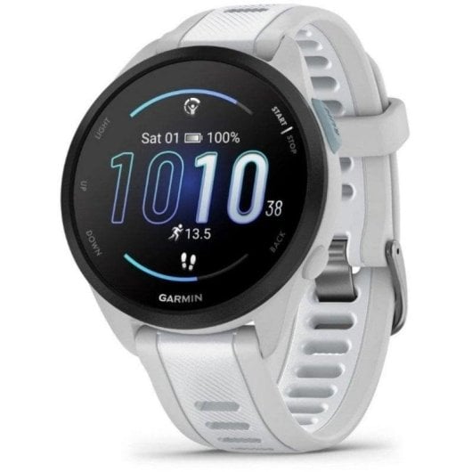Garmin Forerunner 165 Bluetooth GPS 43mm AMOLED Grigio Correa Bianca M 5ATM SpO2