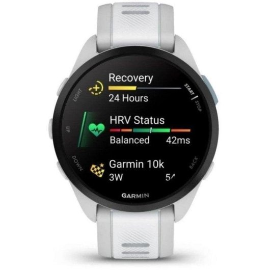 Garmin Forerunner 165 Bluetooth GPS 43mm Grau Weißes Armband Pulsuhr 5ATM