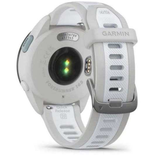 Garmin Forerunner 165 Bluetooth GPS 43mm AMOLED Grau Weißes Armband 5ATM Wasserdicht SpO2