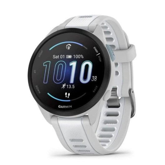 Garmin Forerunner 165 Bluetooth GPS 43mm AMOLED Grigio Correa Bianca M 5ATM SpO2