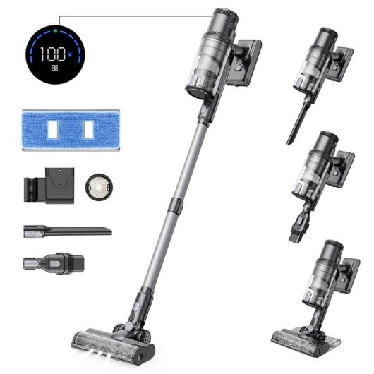 Proscenic P11 Mopping Aspiradora Inalámbrica de Escoba con Mopa 400W Negro