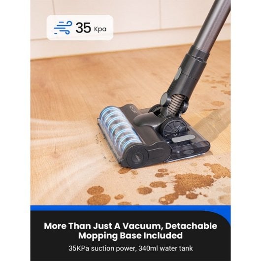 Proscenic P11 Mopping Aspiradora Inalámbrica de Escoba con Mopa 400W Negro