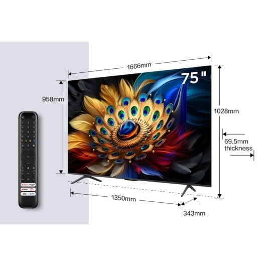 Téléviseur Google TCL 75C655 75" QLED UltraHD 4K Dolby Vision