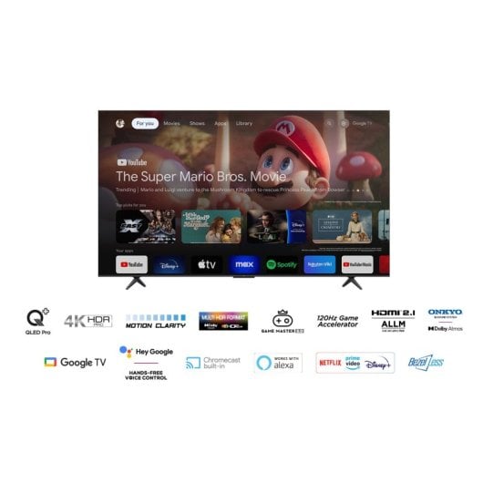 Téléviseur Google TCL 85C655 85" QLED UltraHD 4K Dolby Vision