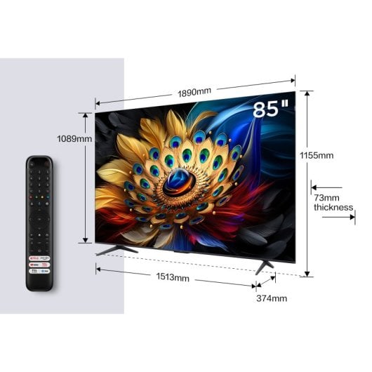 Téléviseur Google TCL 85C655 85" QLED UltraHD 4K Dolby Vision