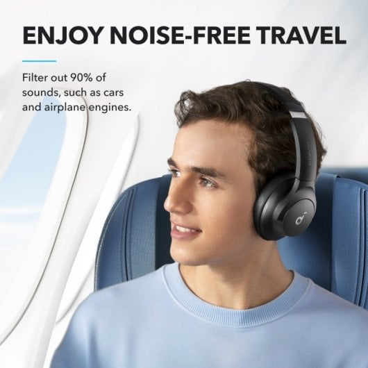 Soundcore Q20i Auriculares Inalambricos Híbridos con Cancelación Activa de Ruido Negros