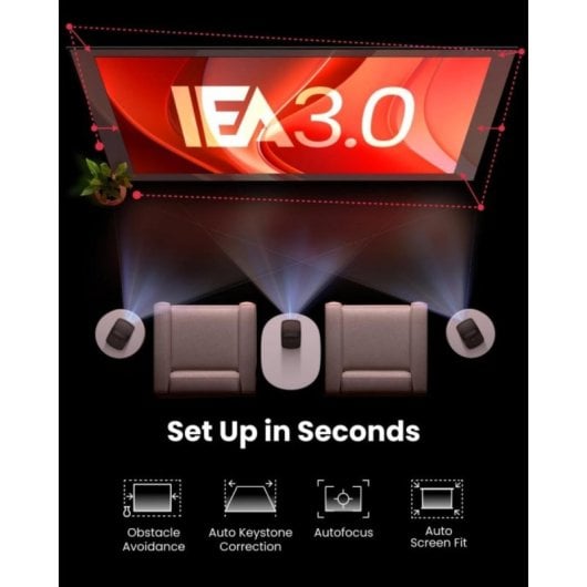 Projetor Nebula Mars 3 Air FullHD 400 Lúmenes 150" LED DLP Google TV Portátil