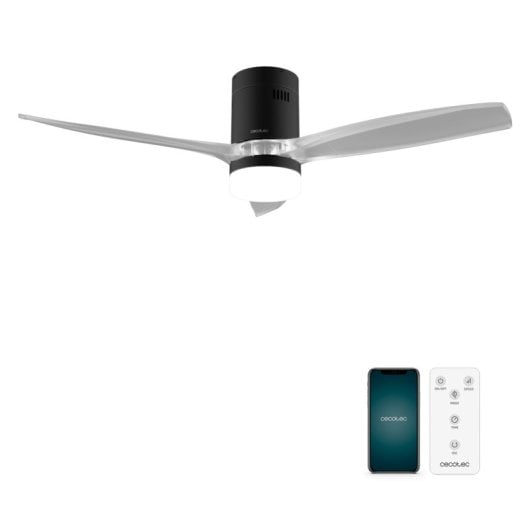 Ventilatore da soffitto Cecotec EnergySilence Aero 5285 Sun Blacktransparent con Wi-Fi 40W IP44