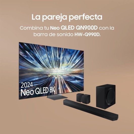 Samsung 75” Neo QLED QN900D 8K Mini LED con la Mejor Resolución y el Mejor Sonido con IA