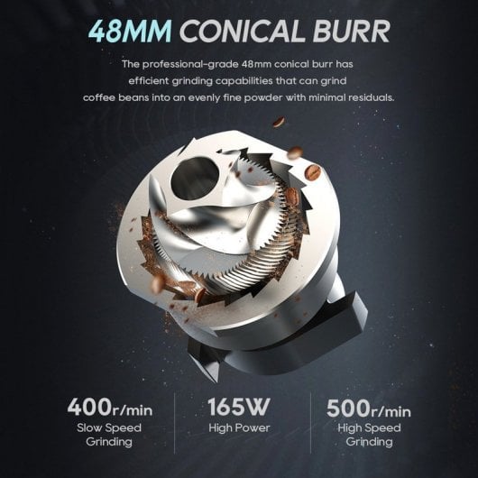 HiBREW G5 Elektrische Kaffeemühle, 36 Gänge, 165 W, Schwarz