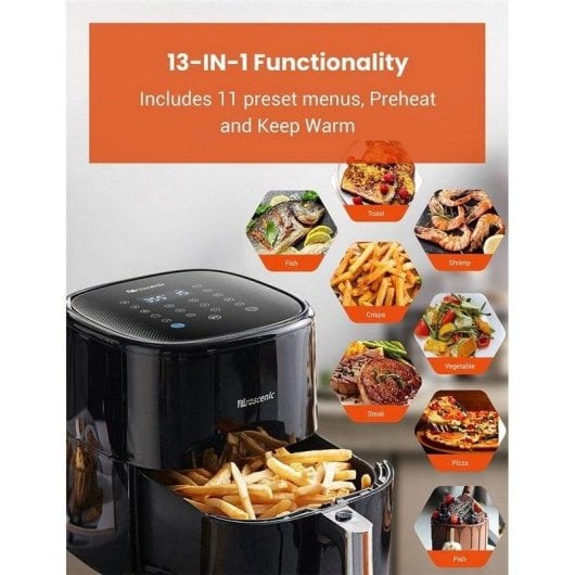Friteuse sans Huile Proscenic T22 5L 1500W Avec SuperDenoise et Recettes Programmées