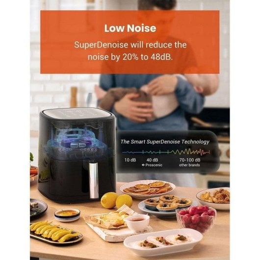 Friteuse sans Huile Proscenic T22 5L 1500W Avec SuperDenoise et Recettes Programmées