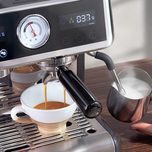 Macchina per caffè espresso Hibrew H7a con touch screen LCD Argento