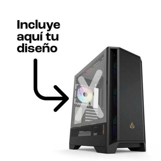Forgeon Mithril ARGB Mesh Torre ATX Negra + Cristal Personalizable