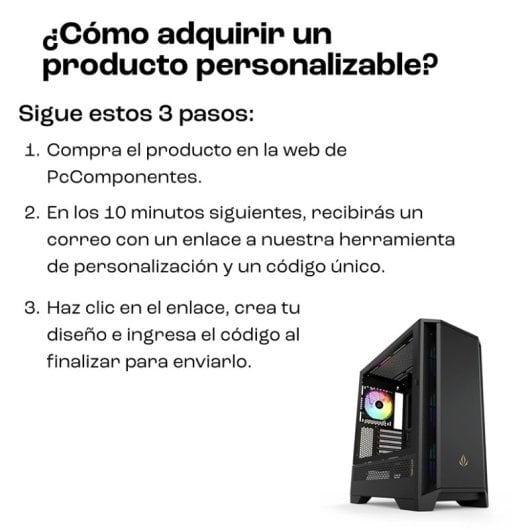 Forgeon Mithril ARGB Mesh Torre ATX Negra + Cristal Personalizable
