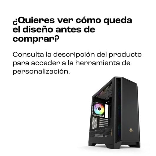 Forgeon Mithril ARGB Mesh Torre ATX Negra + Cristal Personalizable