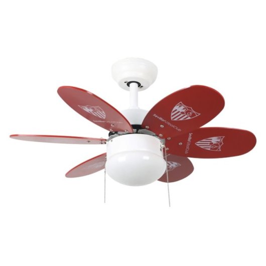 Bastilipo - Ventilador De Techo Con Palas Reversibles Oficial Del Sevilla Fútbol Club, Sevilla Fc, 60w, 75cm