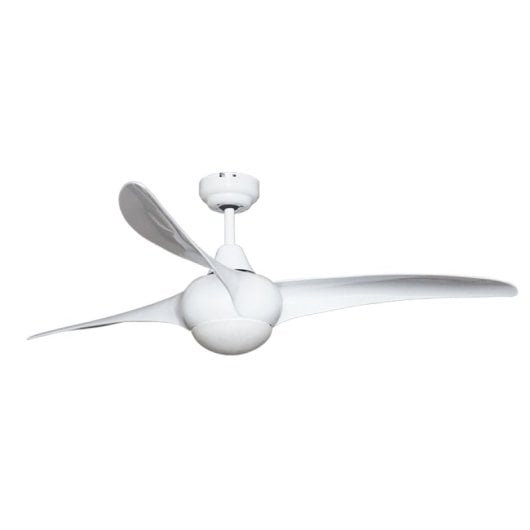 Bastilipo - Ventilateur de Plafond Led avec Télécommande, 132cm, Pales Acrylique, Led Capri Blanc