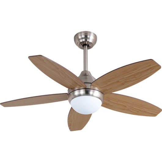 Bastilipo - Ventilateur de Plafond Led avec Télécommande et Pales Réversibles, 107cm, 60w, Bali Nickel 3 Led
