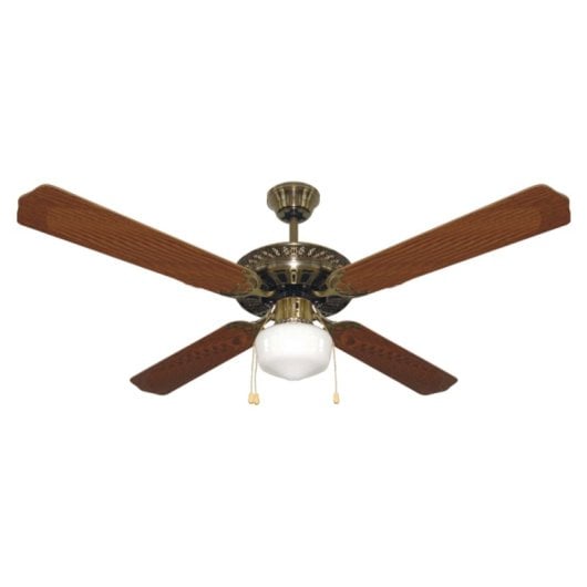 Bastilipo - Cartagena Ventilateur de Plafond avec Lumière E27, 60 W, Cuir, 132 x 47 cm