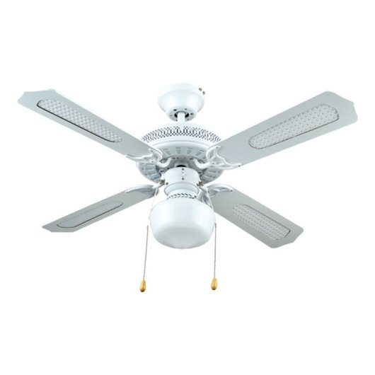 Bastilipo - Ventilador De Techo Con Luz E27, 50 W, Blanco, 105 X 42 Cm, Nerja