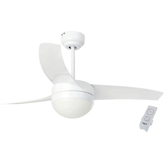 Bastilipo - Ventilateur de Plafond Led avec Télécommande, 106cm, 50w, Cancún Blanc