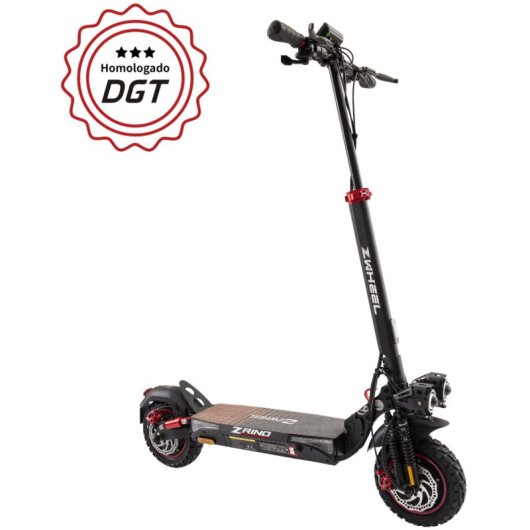 Zwheel ZRino Duo Patinete Eléctrico 10" 1000W Negro/Rojo