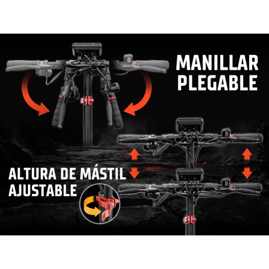 Zwheel ZRino Duo Patinete Eléctrico 10" 1000W Negro/Rojo