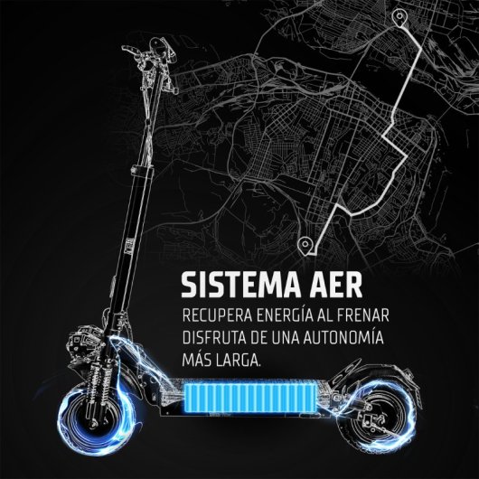 Zwheel ZRino Duo Patinete Eléctrico 10" 1000W Negro/Rojo