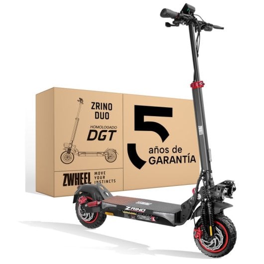 ZWheel ZRino Duo Max Patinete Eléctrico 10" 1000W Negro Rojo