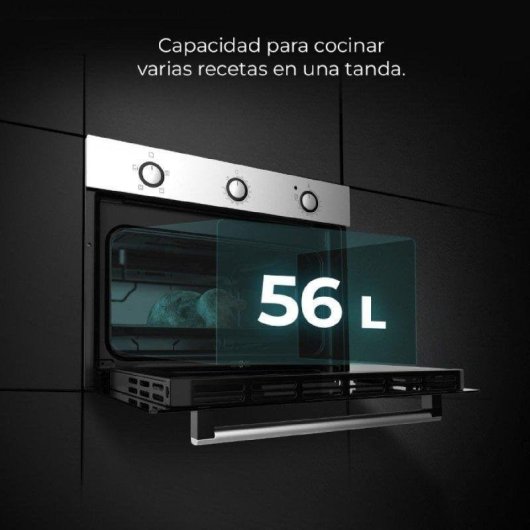 Horno Multifunción Cecotec Bolero Hexa C134500 Inox A 56L 60cm Hidrolítico A Vapor Acero Inoxidable y Negro
