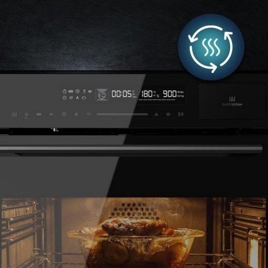 Horno Multifunción Cecotec Bolero Hexa MWS704500 Pirolítico 50L 45cm Microondas Vapor Negro