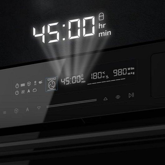 Horno Multifunción Cecotec Bolero Hexa MWS704500 Pirolítico 50L 45cm Microondas Vapor Negro