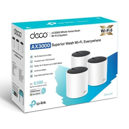 WiFi Mesh TP-Link Deco X55 3 Nœuds 3000 Mbps 6000 pieds carrés avec contrôle parental