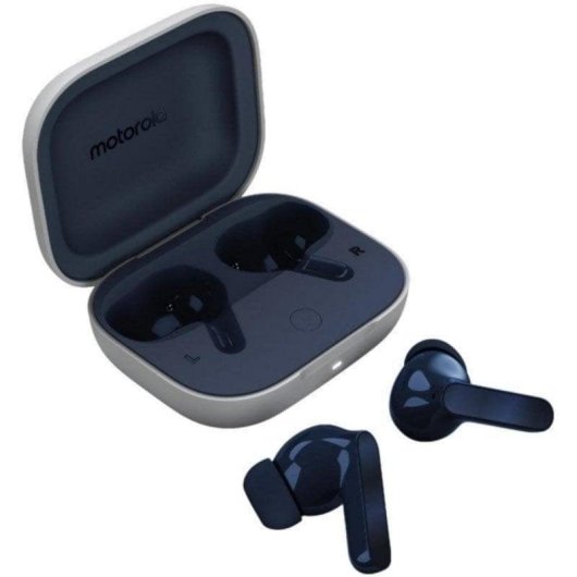 Motorola Moto Buds Blueberry Auriculares Inalámbricos con Estuche de Carga Azul Marino