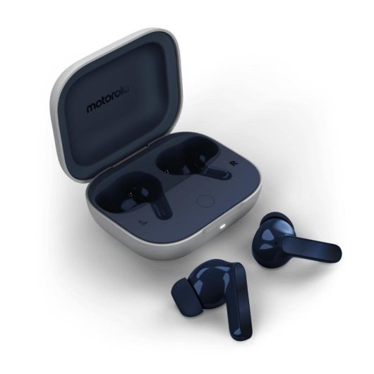 Auriculaires Motorola Moto Buds Bluetooth sans fil avec Réduction de Bruit, Dolby Atmos, Bleu