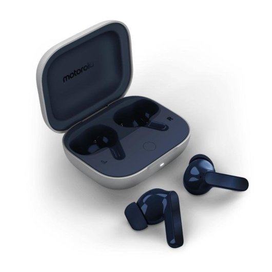 Motorola Moto Buds Blueberry Auriculares Inalámbricos con Estuche de Carga Azul Marino