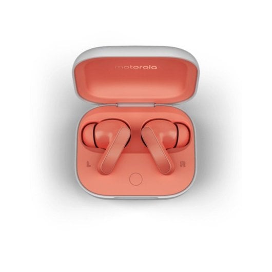 Auriculares Motorola Moto Buds Inalámbricos Bluetooth com Cancelamento de Ruído, Microfone e Dolby Atmos Coral Peach