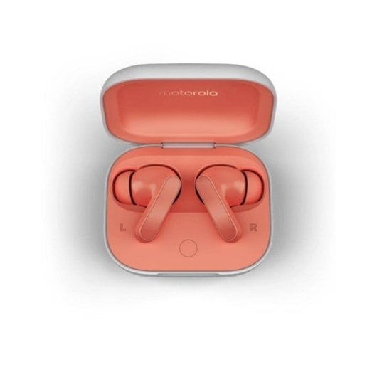 Auriculares Motorola Moto Buds Inalámbricos Bluetooth com Cancelamento de Ruído, Microfone e Dolby Atmos Coral Peach